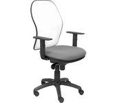 Silla Jorquera malla blanca asiento gris claro