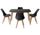 Conjunto de mesa extensible helga 120 / 160cm y 4 sillas nora