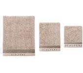 Juego de 3 Toallas Beige (Tocador 30x50cm, Manos 50x100cm, Baño 90x150cm) SCALPERS