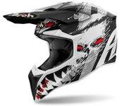 Airoh Wraaap Demon Casco de motocross - Negro Blanco Rojo (S)