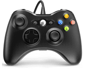 para Xbox 360 Gamepad USB con cable, con gatillos de doble presión, motores de vibración, teclas de dirección de 8 bits