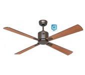 Ventilador De Techo Casafan Eco Neo Iii 132cm Con Wifi 949202w Motor Bronce/ Negro Y Teca