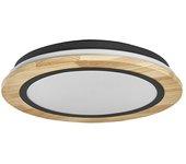 Ledvance Smart+ WiFi Plafón LED redondo Orbis Wood (24 W, Ø x Al: 40 x 7,5 cm, Negro, Madera, Blanco cálido)