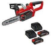 Einhell Power X-Change 18V Motosierra de batería GE-LC 18 Li-Solo + Batería y cargador PXC-Starter kit (18 V, 2 baterías, Longitud de la cuchilla:...