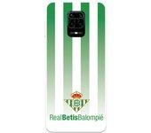 Funda para Xiaomi Redmi Note 9S del Betis Fondo Rayas Verdiblancas - Licencia Oficial