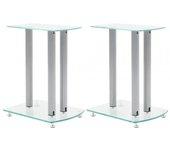 VidaXL Set de 2 Soportes para Altavoz Cristal Transparente/Plata