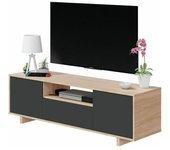 duehome Mueble de TV roble canadian y antracita