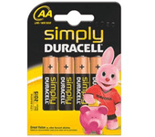 duracell simply pila alcalina aa lr6 blister 4