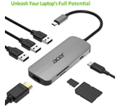 adaptateur type-c 7-en-1 : 3x usb 3.0