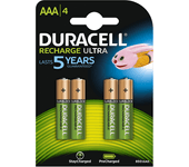 duracell pila recargable hr03 aaa 800mah blister 4