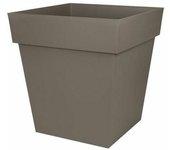 Maceta toscana cuadrada - 50 cm - 87 l - taupe -