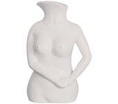 Fisura - jarrón decorativo moderno en forma de busto. jarra de agua de cerámica. jarrón multiusos con cuerpo de mujer blanco. medidas: 17x11x23 cm.