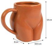 Fisura - taza graciosa con forma de cuerpo. taza original de color terracota. capacidad: 320 mililitros. 14 x 10,5 x 8 cm. material: porcelana