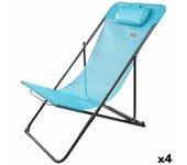 Tumbona reclinable aktive azul 53 x 87 x 78 cm (4 unidades)