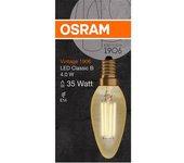 Lámpara led vintage 1906 led cl b fil gold 36 non-dim 4,5w/825 e14 420lm 15000h - osram