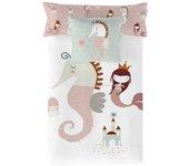 Funda nórdica reversible seahorse a 100% algodón cama 90