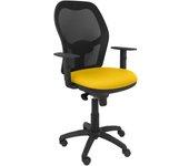 Silla Jorquera malla negra asiento bali amarillo