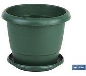 Maceta COFAN Verde Gardenia con Plato U (35 x 28.8 cm)