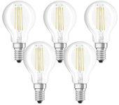 Pack 5 bombilla led osram p e14 transparente 4w 470lm 2700k ip20 300 ° [lv-4058075090668]