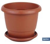 MACETA MARRON MODELO GARDENIA 22X18+PLATO18.5CM