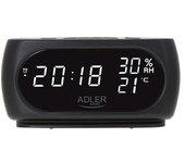 Reloj despertador adler ad 1186 negro 18,2 x 8,8 x 7 cm