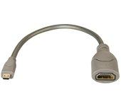 Cable HDMI LINDY (Micro HDMI - 15 cm - Gris)