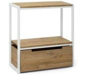 Consola BOX FURNITURE iCub ECO (Blanco - Madera y Acero - 70 x 32 x 75 cm)