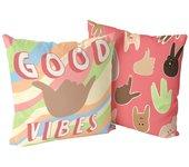 Good vibes funda de cojín decorativo 50x50 cm (pack de 2)