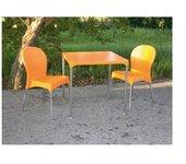 Mesa ermes naranja 75x75