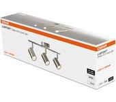 Osram luxpoint® foco cilíndrico triple lineal gu10 ajustable níquel satinado