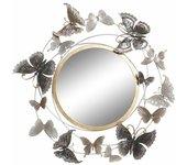 Espejo de pared dkd home decor espejo dorado metal mariposas malva (75 x 6,5 x 73 cm)