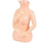 Fisura - jarrón decorativo moderno en forma de busto. jarra de agua de cerámica. jarrón multiusos con cuerpo de mujer marrón. medidas: 17x11x23 cm.