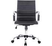 silla de oficina equip respaldo medio color negro recubrimiento pu de alta calidaddise  o ergonomi