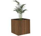 Jardinera Roble Marrón 40x40x40 cm madera multicapa